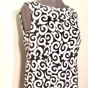 Dress Barn Women’s Sleeveless Black and White Sheath Dress Size 14